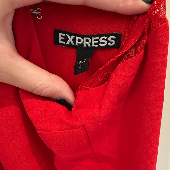 Express Red Lace Maxi Dress - Picture 4 of 4